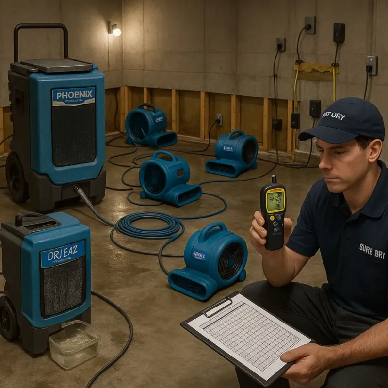 Structural Drying and Dehumidification process in Middletown, NY